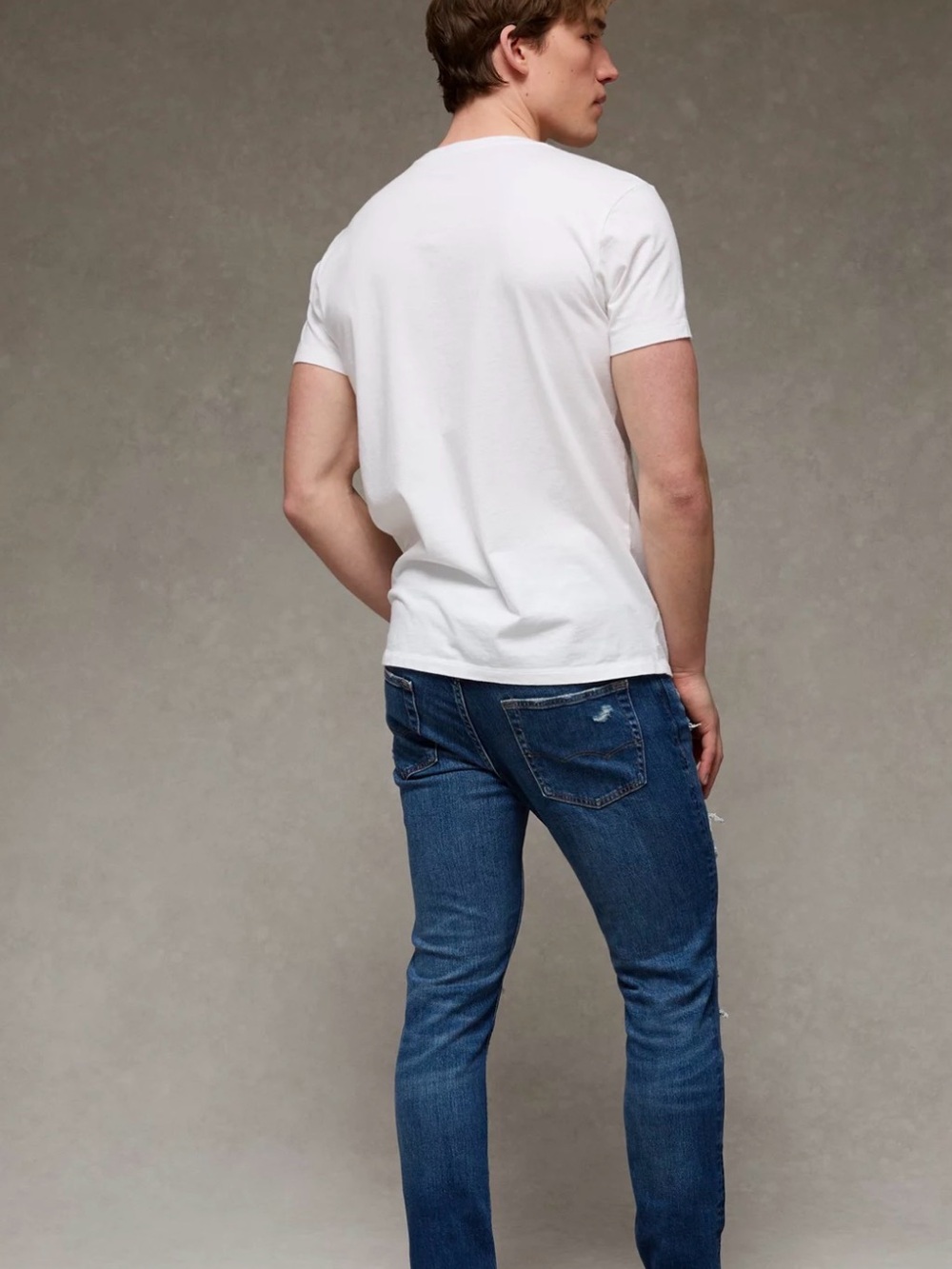 American Eagle AirFlex+ Athletic Skinny Jean Dark Waves Distressed - Picture 5 of 6
